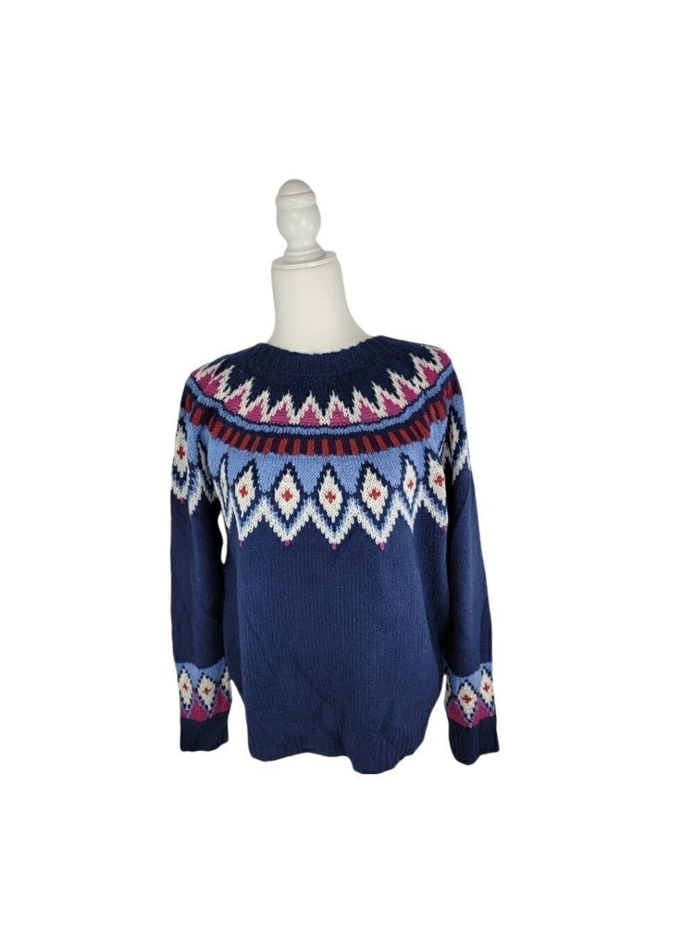St. John's Bay Argyle  pullover Sweater size Med & Large NWT
